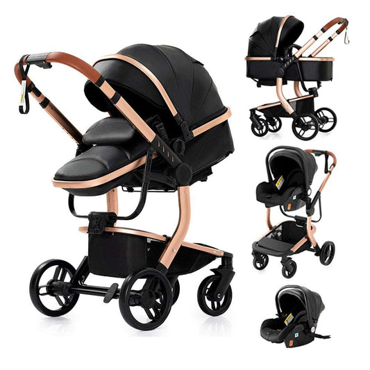 Baby Carriage 3 in 1 Stroller Portable Travel Foldable Baby Pram with Car Seat