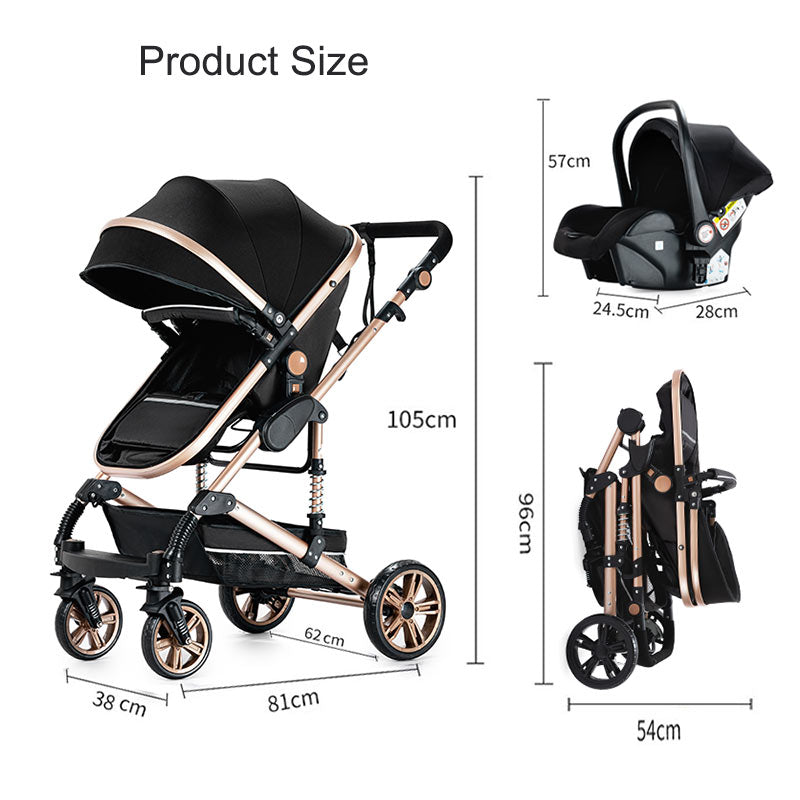 3 in 1 Travel System Baby Stroller size