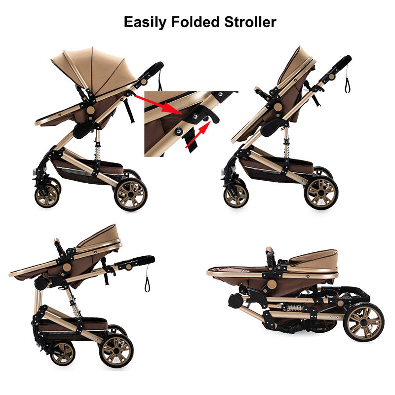 3-in-1 Convertible Baby Stroller is easy to fold away