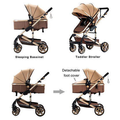 3-in-1 Convertible Baby Stroller sleeping bassinet