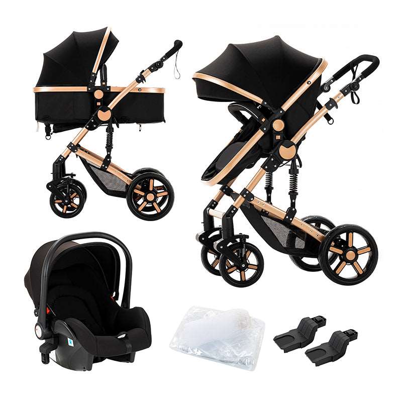 Infant Newborn Baby Bassinet Stroller 3 in 1 High-View Convertible Stroller