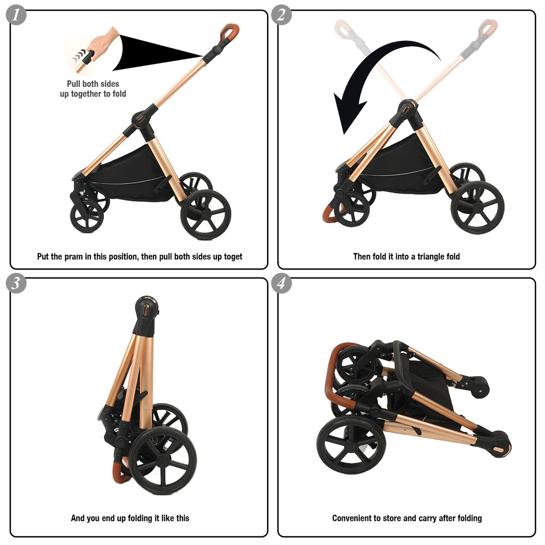 Carrycot 3-in-1 Baby Stroller with Bassinets
