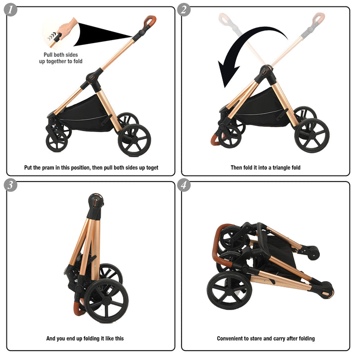 Carrycot 3-in-1 Baby Stroller with Bassinets