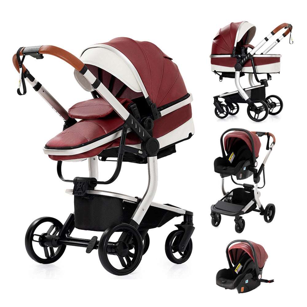 Baby Carriage 3 in 1 Stroller Portable Travel Foldable Baby Pram with Car Seat