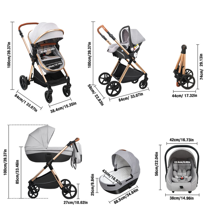 Carrycot 3-in-1 Baby Stroller