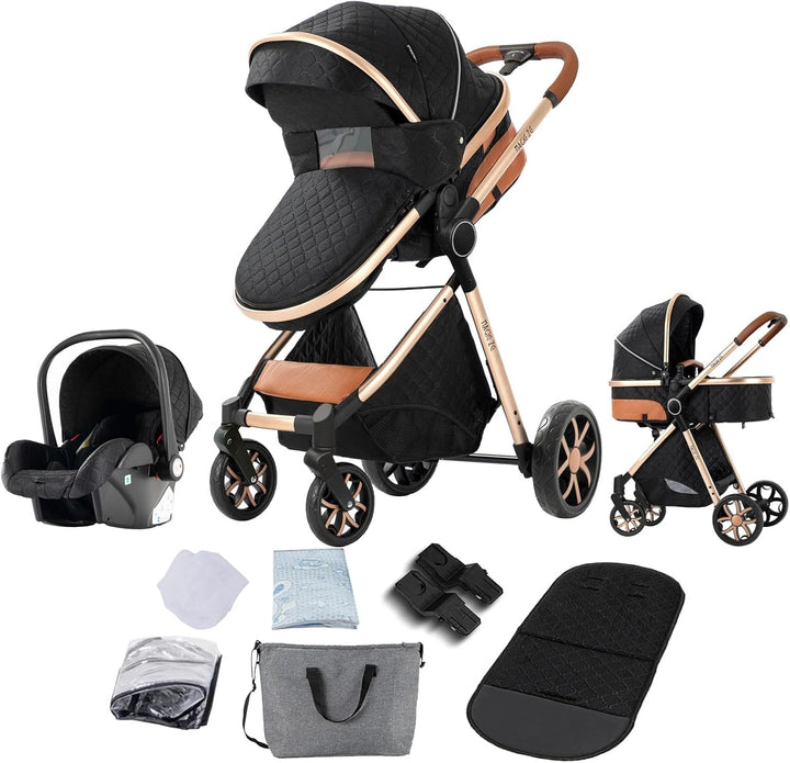 3 in 1 baby stroller Magic ZC V9 blackgold