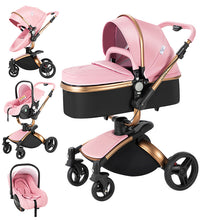 Luxury Baby Strollers Travel Pram pink