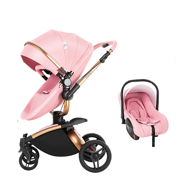 3 in 1 Luxurious Leather Baby Stroller