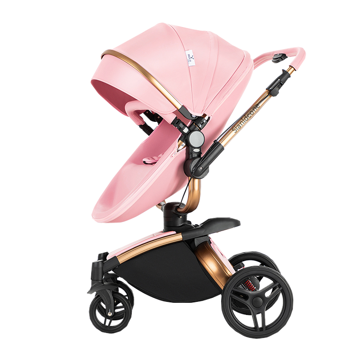2 in 1 Luxurious Leather Baby Stroller