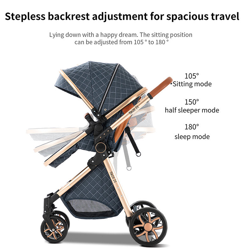 Baby Travel System Stroller with Car Seat and ISOFIX Base Combo is suitable for travel