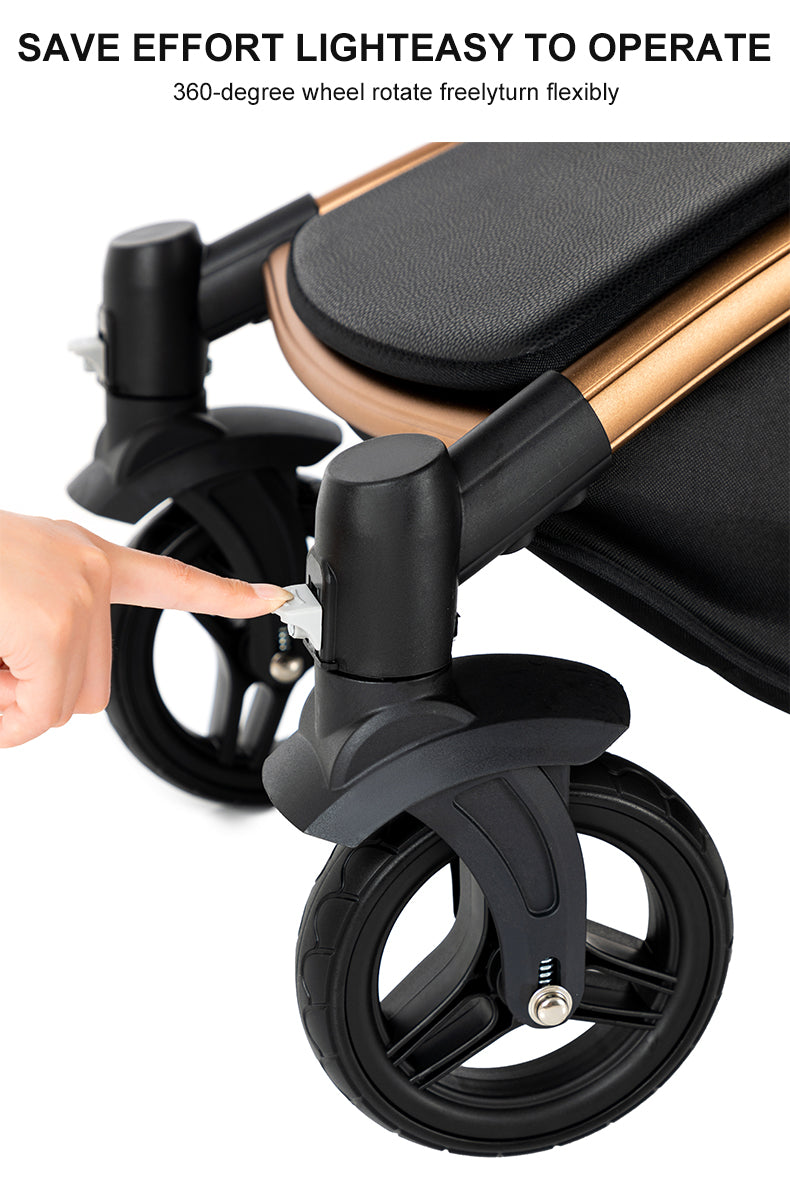 2 in 1 Luxurious Leather Baby Stroller