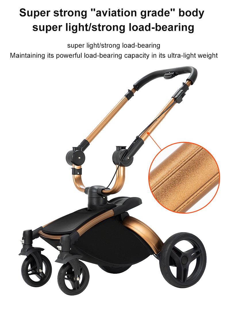 2 in 1 Luxurious Leather Baby Stroller