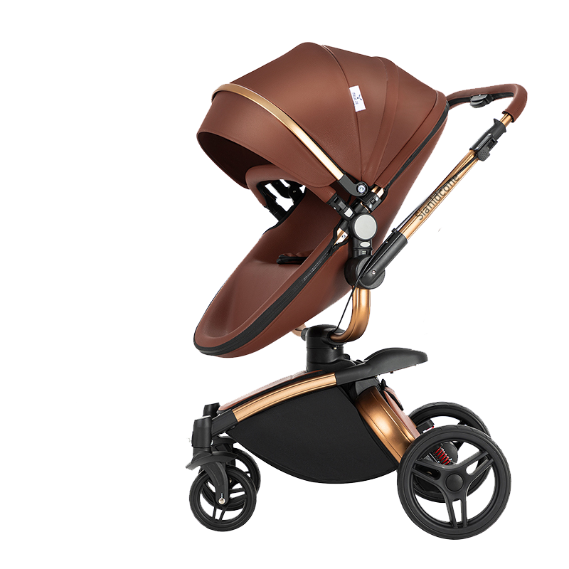 2 in 1 Luxurious Leather Baby Stroller