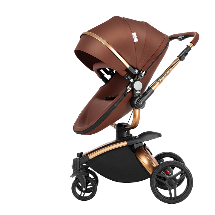 2 in 1 Luxurious Leather Baby Stroller