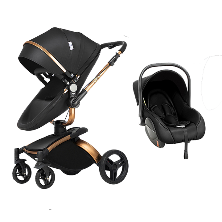 3 in 1 Luxurious Leather Baby Stroller