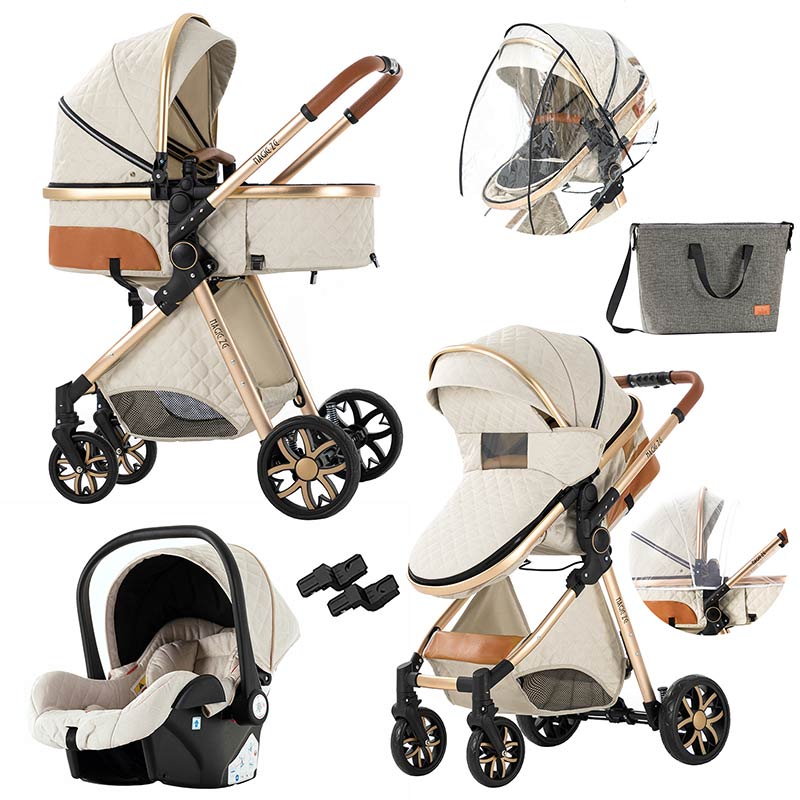 Baby Travel System Stroller with Car Seat Combo White color