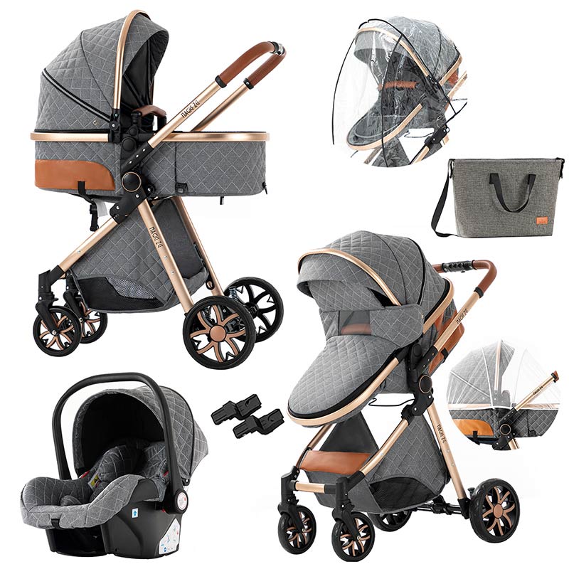 Baby Travel System Stroller with Car Seat Combo Grey Color