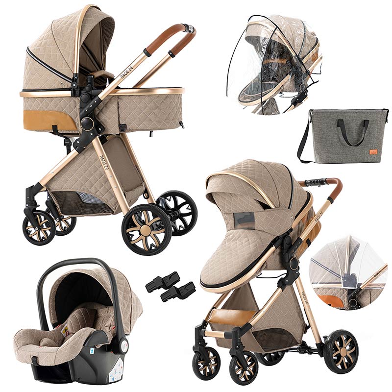 Baby Travel System Stroller with Car Seat Combo Khaki Color