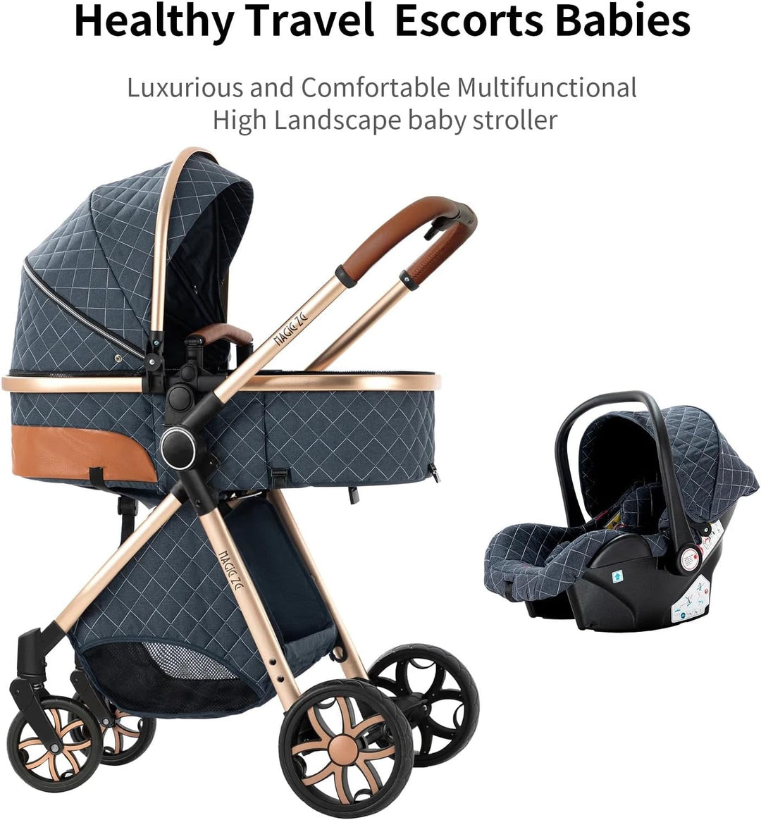 3 in 1 baby stroller Magic ZC V9 blackgold