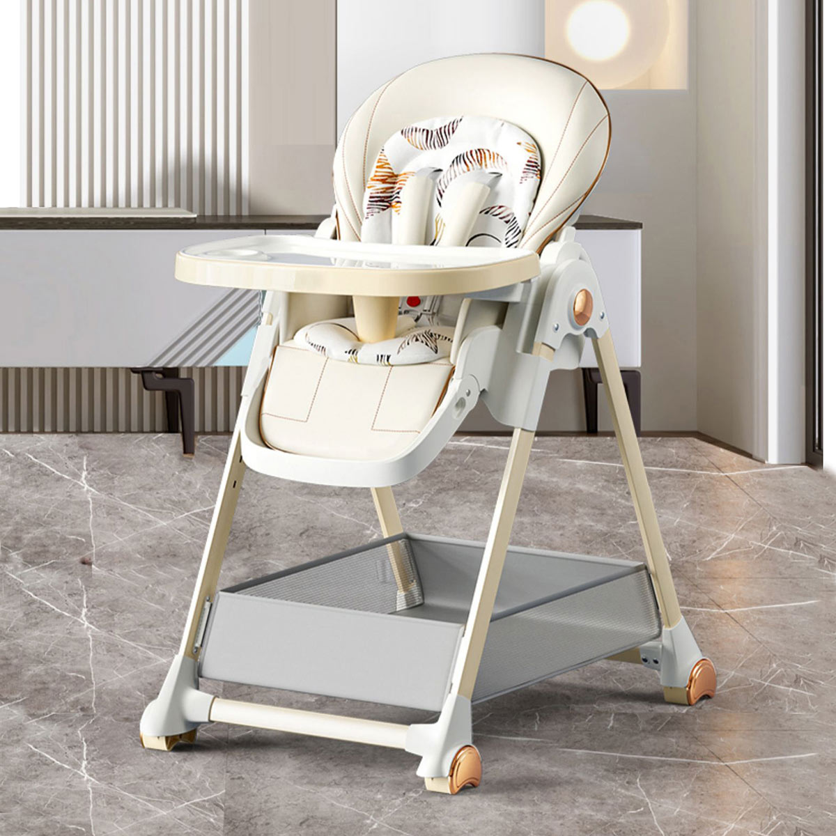 Portable Travel folding Infant High Chair White