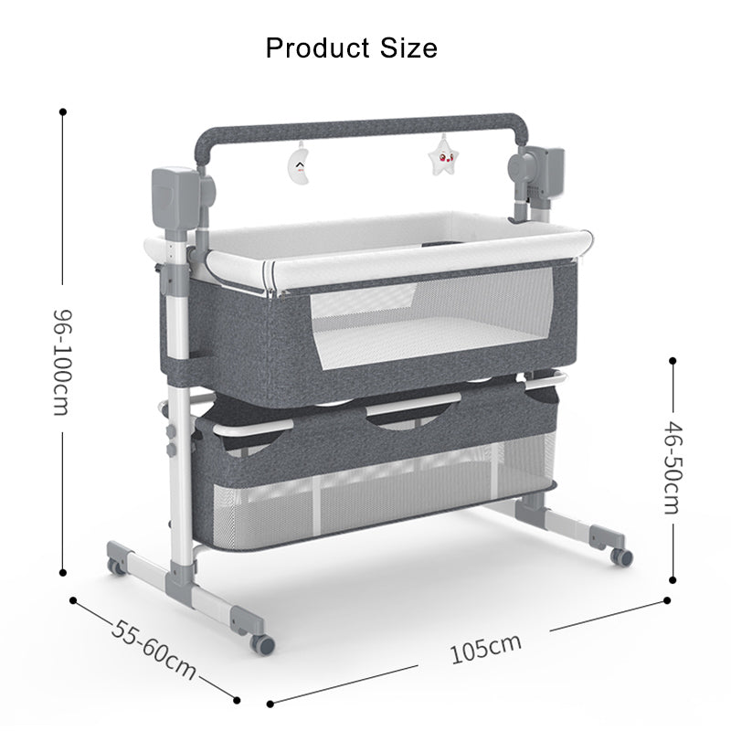 Electric Baby Crib Cradle Newborn Movable Rocking Bed