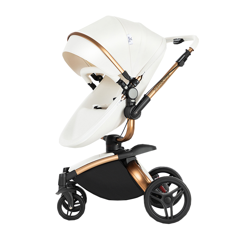 2 in 1 Luxurious Leather Baby Stroller