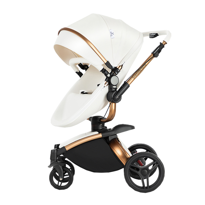 2 in 1 Luxurious Leather Baby Stroller