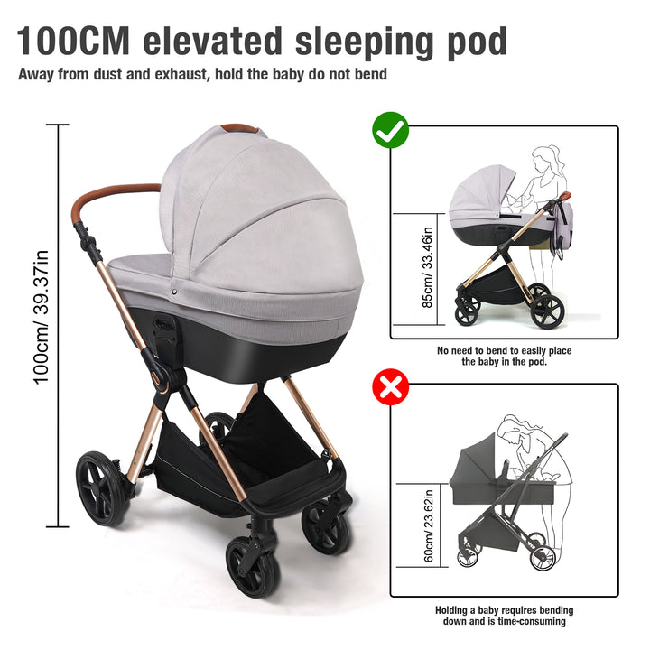 Carrycot 3-in-1 Baby Stroller