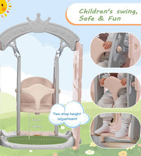 5 in 1 Toddler Slide L-Shaped Kids Slide for Toddlers Plastic Slide With Swing Outdoor Indoor Slide