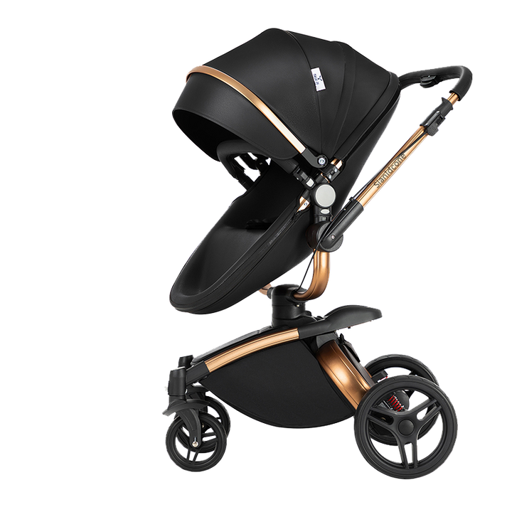 2 in 1 Luxurious Leather Baby Stroller