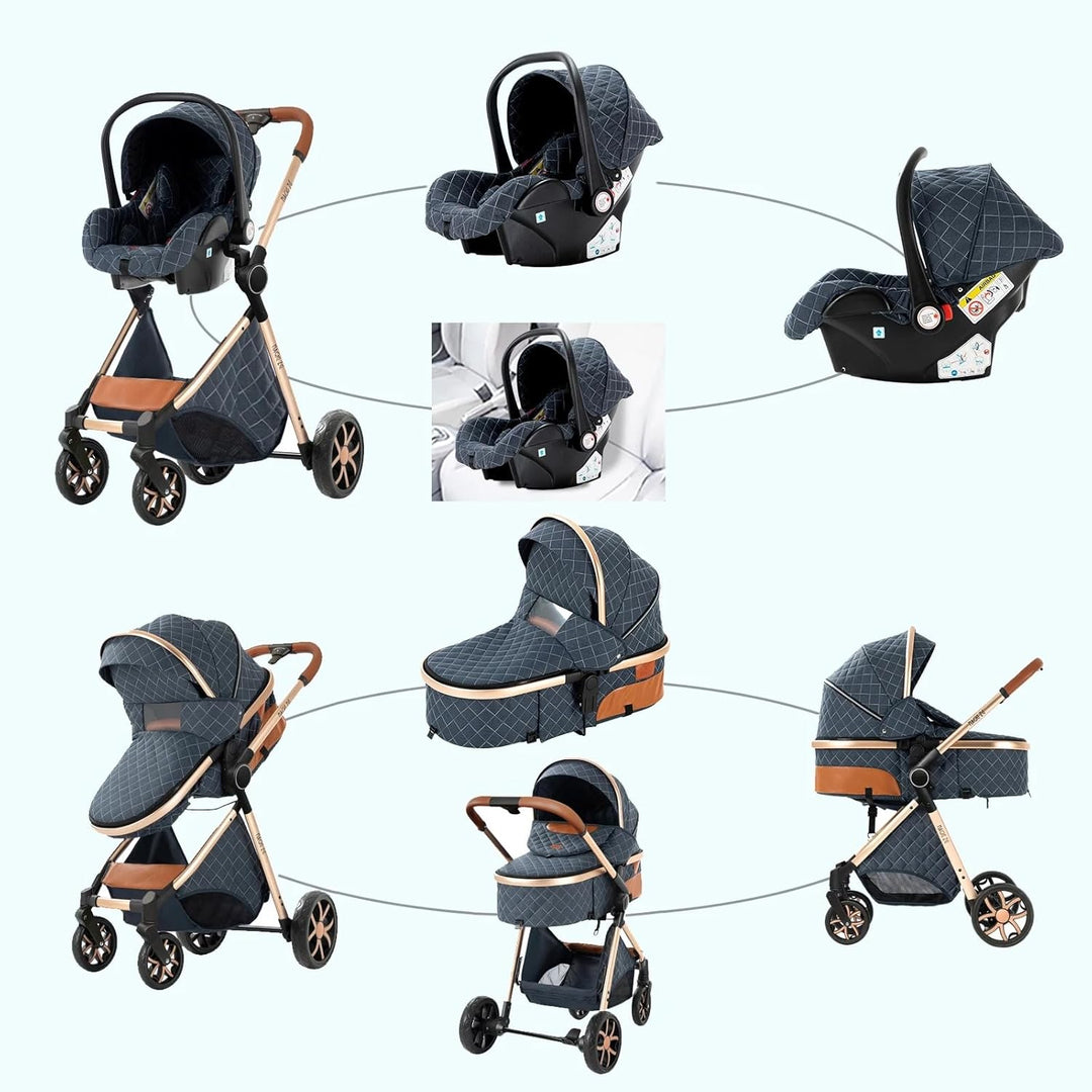 3 in 1 baby stroller Magic ZC V9 blackgold