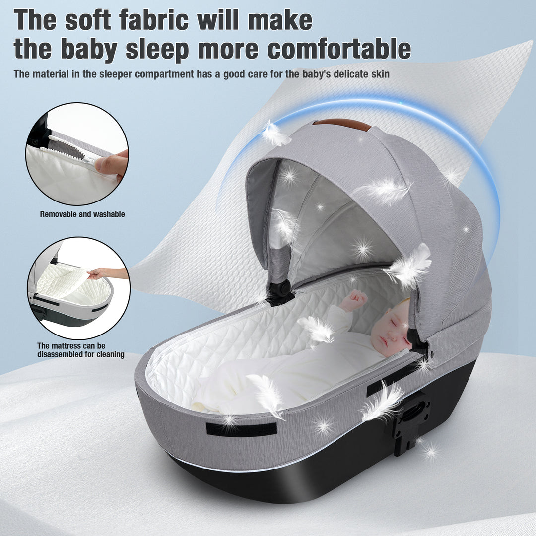 Carrycot 3-in-1 Baby Stroller with Bassinets