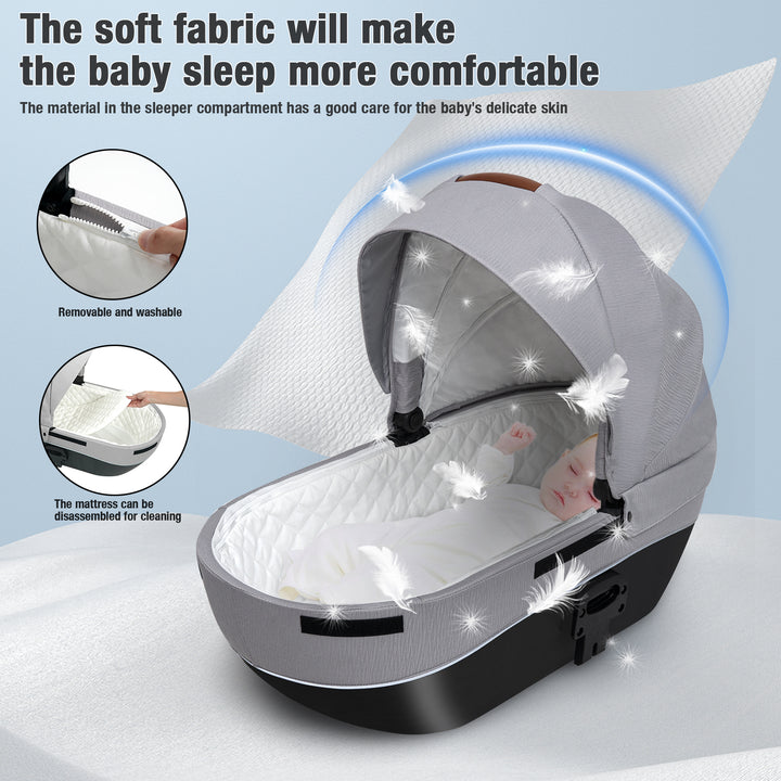 Carrycot 3-in-1 Baby Stroller with Bassinets