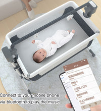 Electric Baby Swing Crib can connect to your mobile phone via blueetooth to play the music