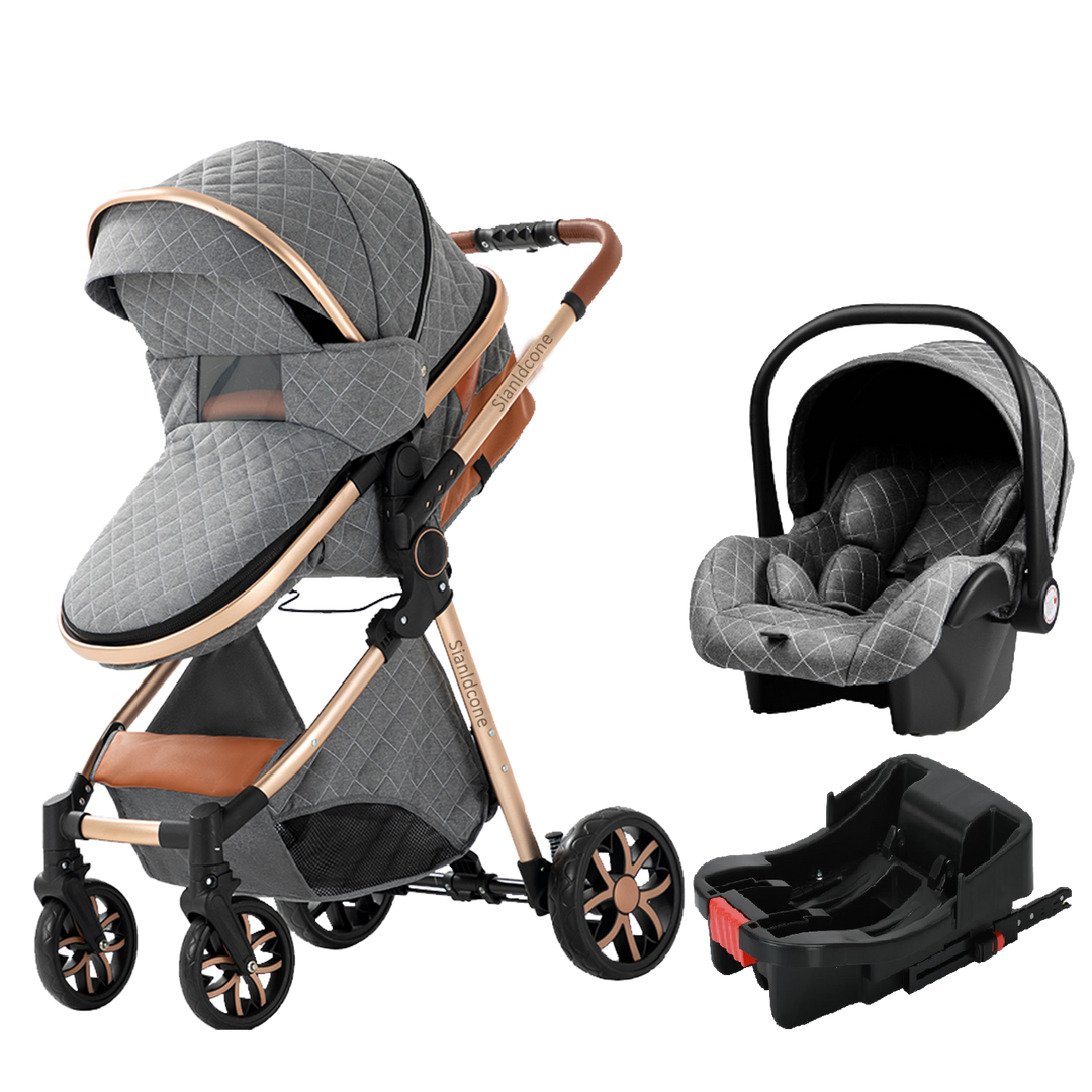 orange car seat and stroller combo 3 IN 1 Adjustable Stroller Car Seat Combo – Magic ZC