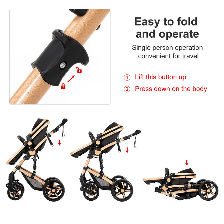 2 in 1 Newborn Baby Stroller