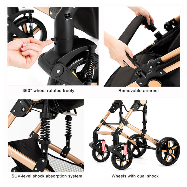 2 in 1 Newborn Baby Stroller