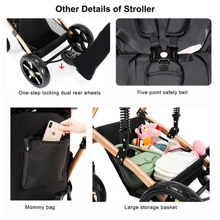 2 in 1 Newborn Baby Stroller