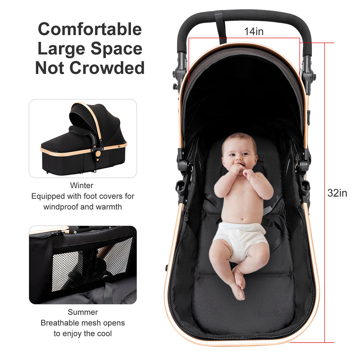 3 in 1 Newborn Stroller car Seat Combo – Magic ZC