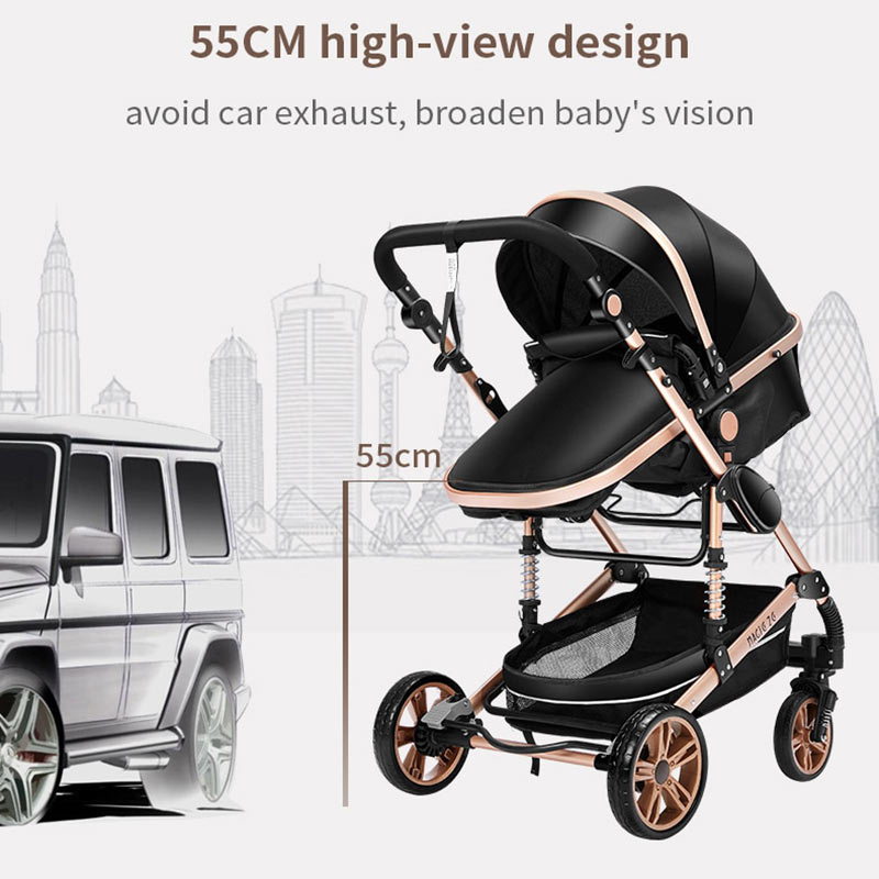 Travel System Baby Stroller with 55cm high-view design