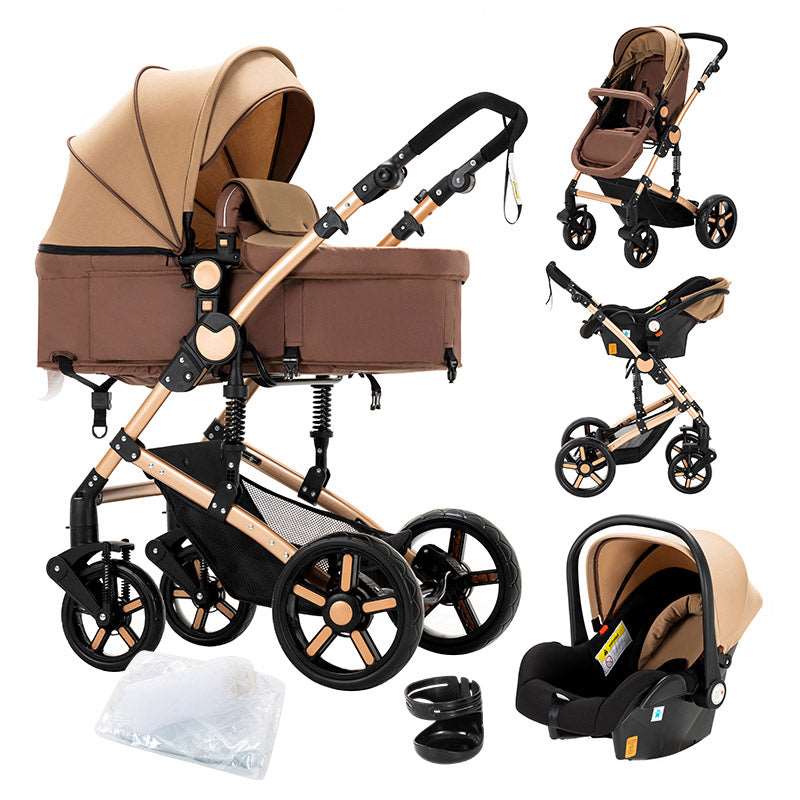 Infant Newborn Baby Bassinet Stroller 3 in 1 High-View Convertible Stroller