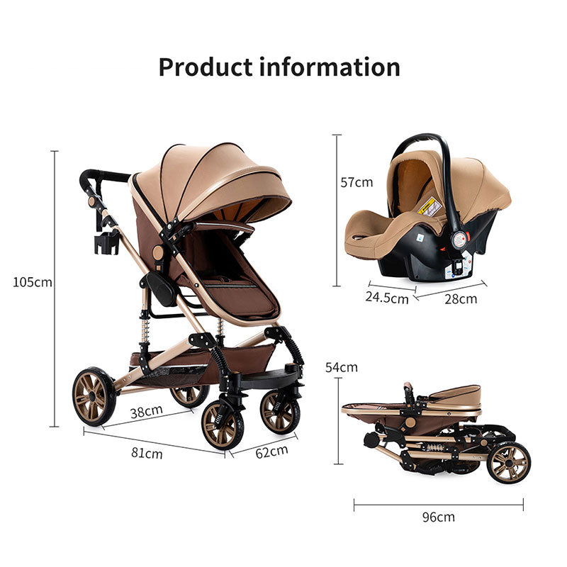 Travel System Baby Stroller and Infant Car Seat size