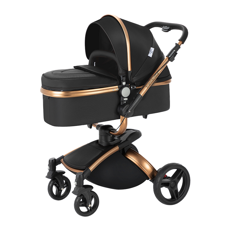 2 in 1 Luxurious Leather Baby Stroller
