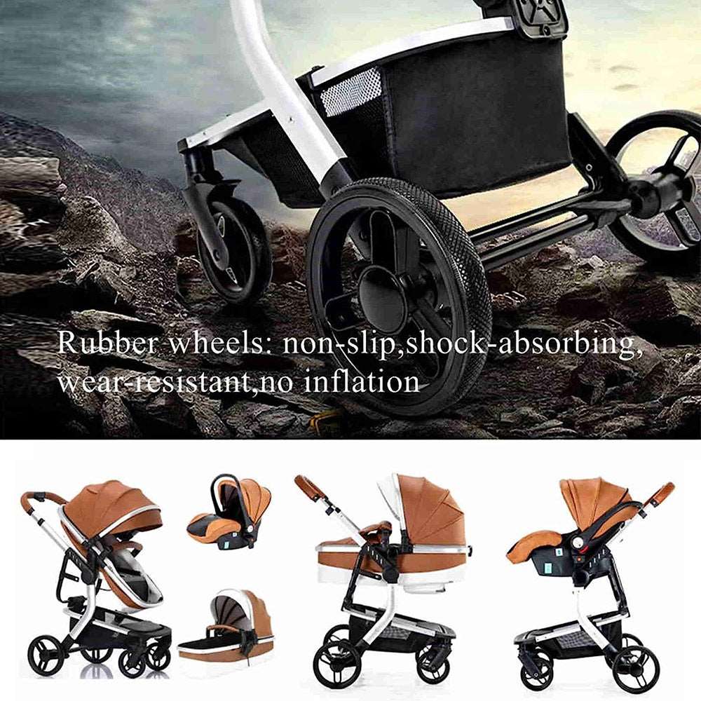 Baby Carriage 3 in 1 Stroller Portable Travel Foldable Baby Pram with Car Seat