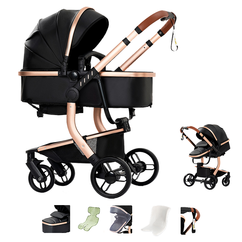 R518 Newborn Stroller Blackgold