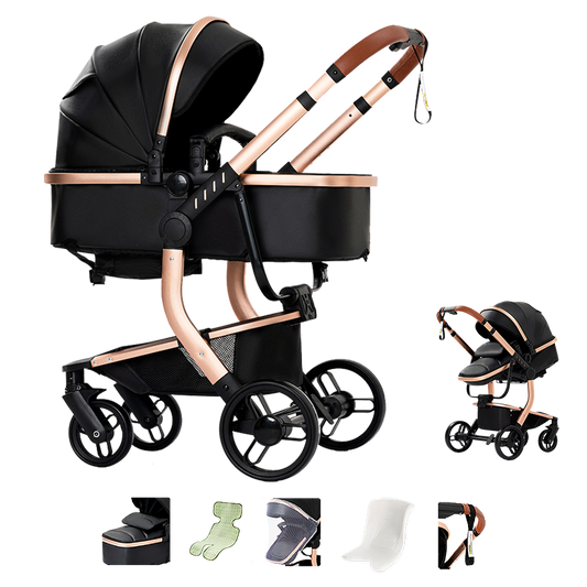 R518 Newborn Stroller Blackgold