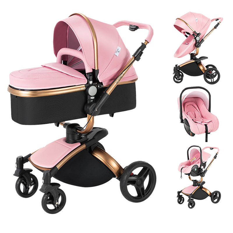 R906 3 in 1 Baby Stroller Pink