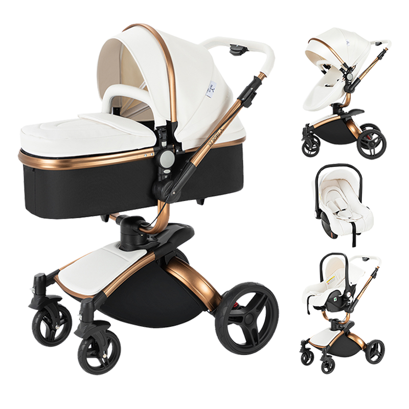 R906 3 in 1 Baby Stroller White