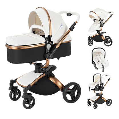 R906 3 in 1 Baby Stroller White