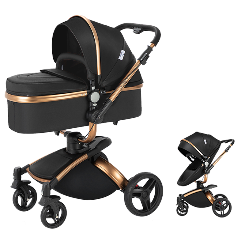 R906 Newborn Stroller Blackgold